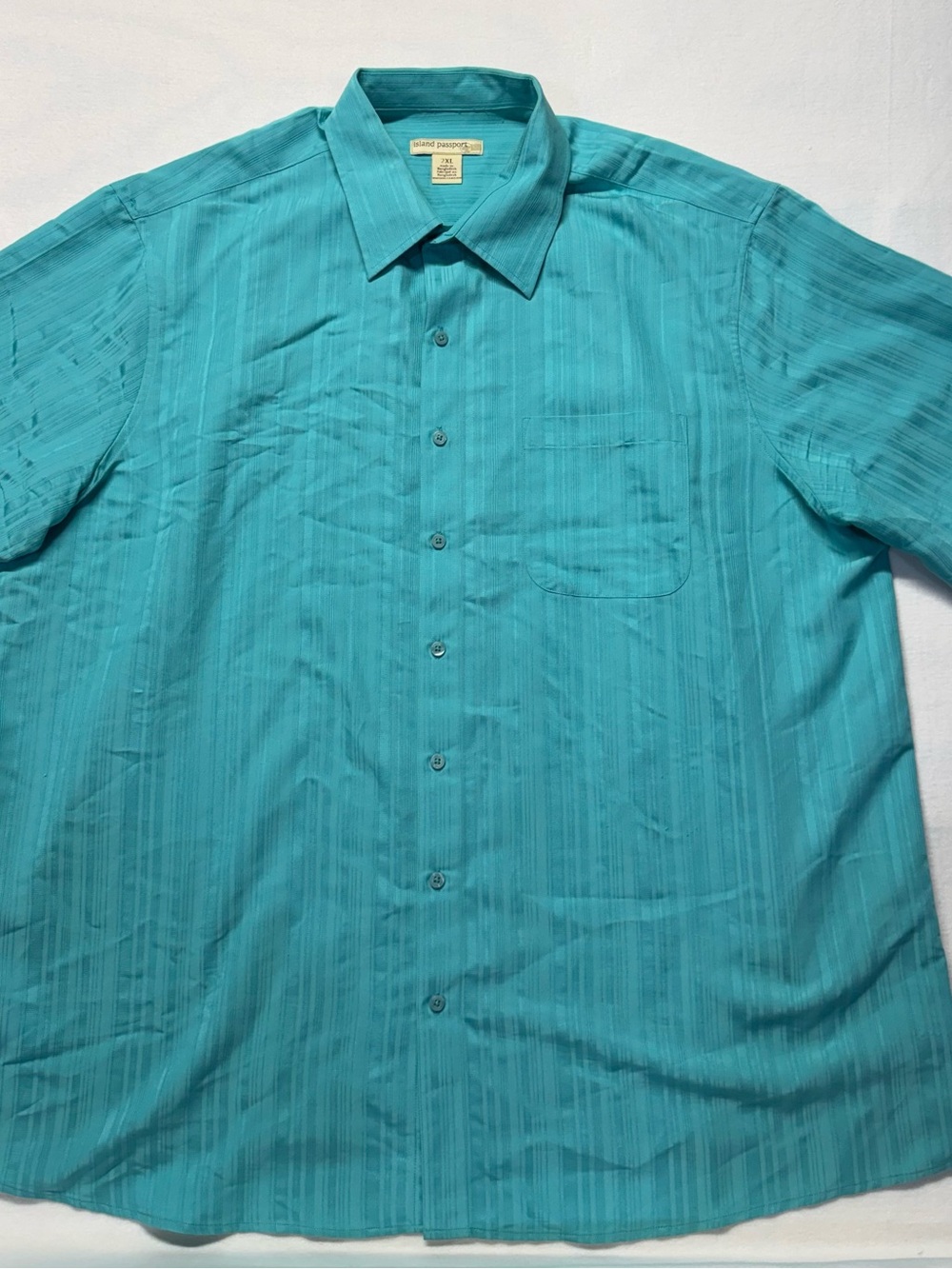 Island Passport Teal Short-Sleeve Casual Button-Down Shirt